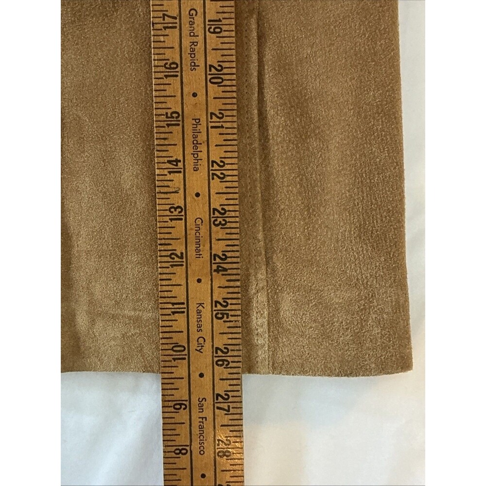 Style & Co Tan Suede Leather Jacket Blazer Sz PL Structured Western Earthy Boho - Picture 15 of 16